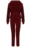 Burgundy Ribbon Trim Velvet Zipper hood only