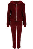 Burgundy Ribbon Trim Velvet Zipper hood only