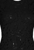 Dip Hem Crochet Top In Black
