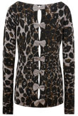 Taupe Leopard Print Back Bow Detailed Jumper