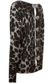 Taupe Leopard Print Back Bow Detailed Jumper