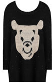 Black Festive Winter Bear Knitwear