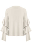 Cream Layered Sleeve Knitted Jumpers