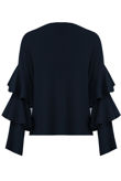 Navy Layered Sleeve Knitted Jumpers