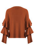 Camel Layered Sleeve Knitted Jumpers