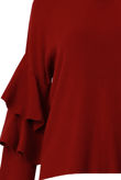 Burgundy Layered Sleeve Knitted Jumpers