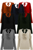 Knitted Tie Up Pom Pom Jumpers - Mix Colours Pack