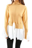 High Neck Tier Hem Jumper