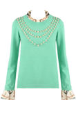 Ruffle Neck & Cuffs Pearls Trim Jumper - Mixed Colour Pack