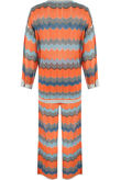 Rust Wavy Print Front Knot Tops & Trouser Co-Ord