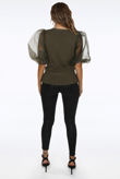 Half Tulle Sleeves Ribbed Top - Mixed Colours Pack