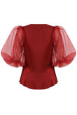 Half Tulle Sleeves Ribbed Top - Mixed Colours Pack