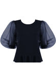 Half Tulle Sleeves Ribbed Top - Mixed Colours Pack