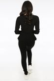 Black Fine Knit Loungewear Two Piece Set