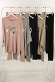 Sequin Heart Embellished Jumper & Trouser Set
