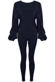 Ruched Sleeves Knitted Loungewear