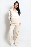 Striped Knitted Jumper And Wide Leg Trouser Set