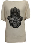  Beaded Aztec Palm Design Back Slit Jumper