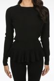 Black Fine Knit Loungewear Two Piece Set