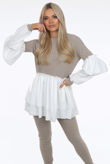Ribbed Peplum Jumper & Knitted Legging Set