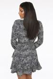 Black Animal Print Knotted High Neck Mini Dress