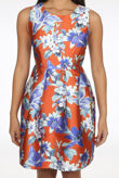 Floral Print Pleated Prom Dress