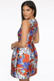 Floral Print Pleated Prom Dress
