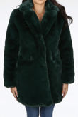 Black Bright Soft Faux Fur Overcoats 