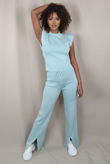 Cap Sleeve Knitted Green Loungewear Set