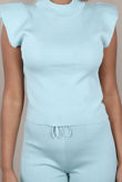 Cap Sleeve Knitted Green Loungewear Set