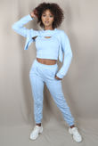 Blue Arm Warmer & Vest 3 Piece Loungewear Set