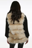 Beige Layered Shaggy Faux Fur Gilet 