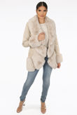 Apricot Faux Leather Fur Trim Coats