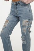 Mid-Rise Ripped Mom Jeans