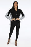 Black Button Up Pinstripe Shirt Back Sweater