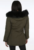 Khaki Padded Lining Fur Hood Parka Coats 