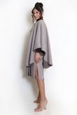 Caped Button Front Overcoat