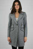 Knitted Tweed Thread Work Overcoat