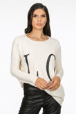 Beige Oversized LOVE Slogan Jumper