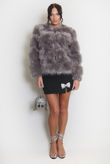 Dark Grey Soft Faux Fur Jacket