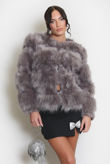 Dark Grey Soft Faux Fur Jacket