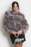 Dark Grey Soft Faux Fur Jacket