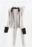 Grey Contrast Print Zip Up Jumper & Trouser Active Wear Set