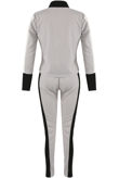Grey Contrast Print Zip Up Jumper & Trouser Active Wear Set