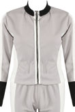 Grey Contrast Print Zip Up Jumper & Trouser Active Wear Set