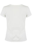 White Sequin Tiger Print Round Neck Tees