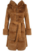 PU Fur Trim Coat