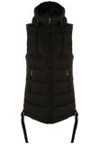 Black Hooded Puffer Gilet With Webbing Detail