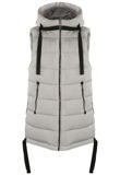 Grey Hooded Puffer Gilet With Webbing Detail