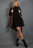 Black Hooded Puffer Gilet With Webbing Detail-Copy